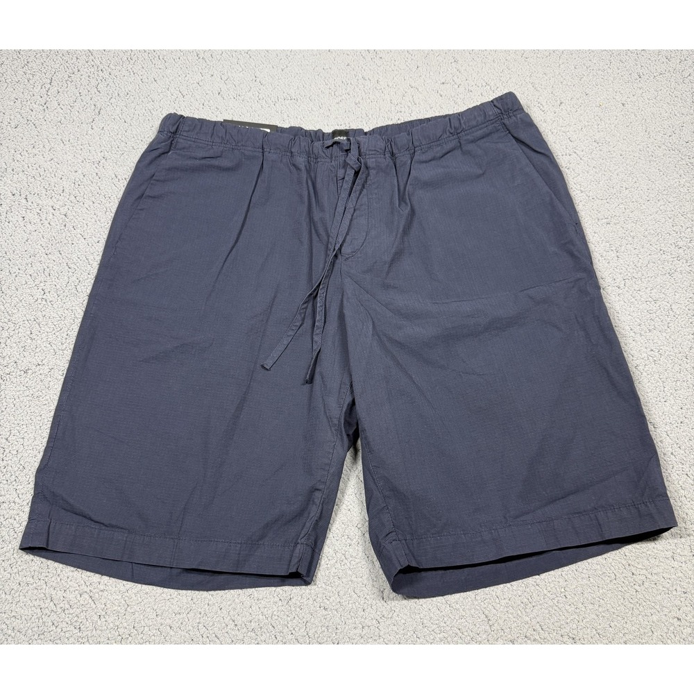 Hugo Boss Passao Shorts Mens 38 Blue Chino Drawstring Elastic Waist 10 Inseam